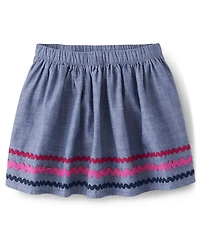 Jupe-short en chambray Ric Rac pour fille - Verger de pommiers