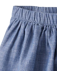 Jupe-short en chambray Ric Rac pour fille - Verger de pommiers