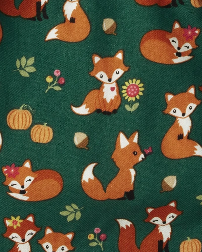 Jupe-short en flanelle à motif Renard pour filles - amical
