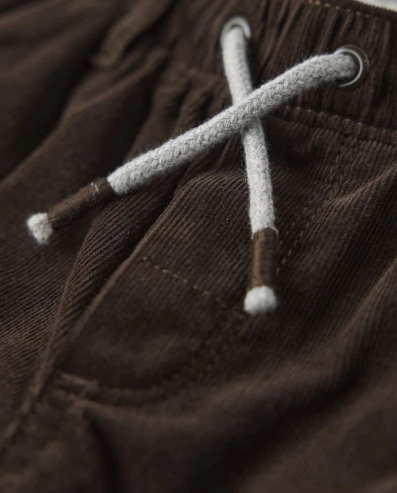 Boys Corduroy Pull On Roll Cuff Pants - Little Essentials