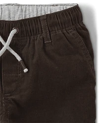 Boys Corduroy Pull On Roll Cuff Pants - Little Essentials