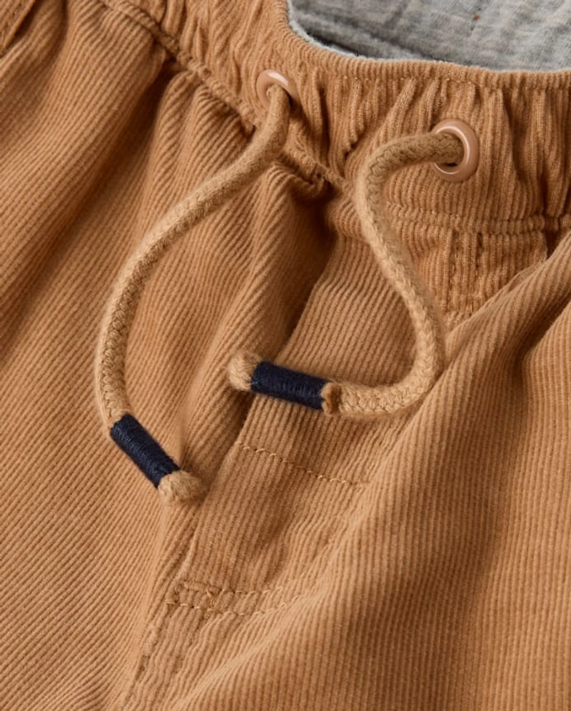 Boys Corduroy Pull On Roll Cuff Pants
