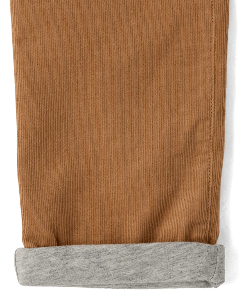 Boys Corduroy Pull On Roll Cuff Pants