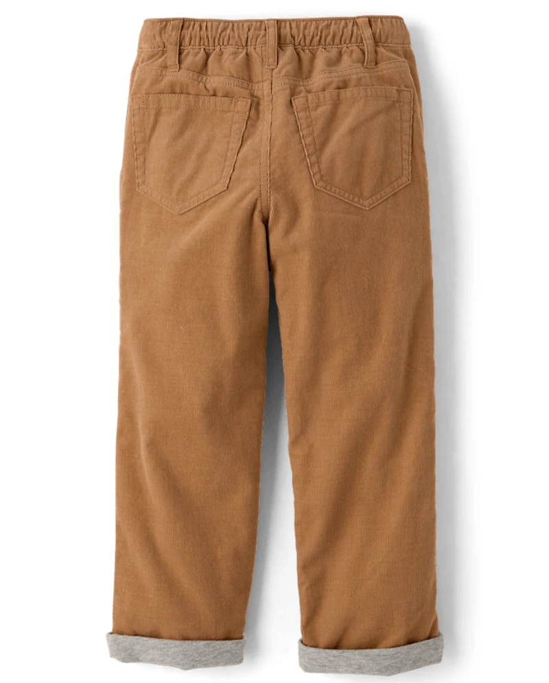 Pantalon en velours côtelé à revers pour garçon