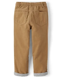 Boys Corduroy Pull On Roll Cuff Pants