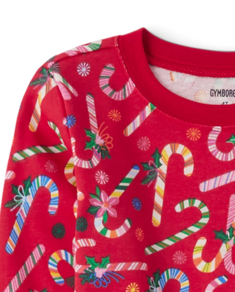 Pyjama en coton ajusté à motif canne sucre pour enfants