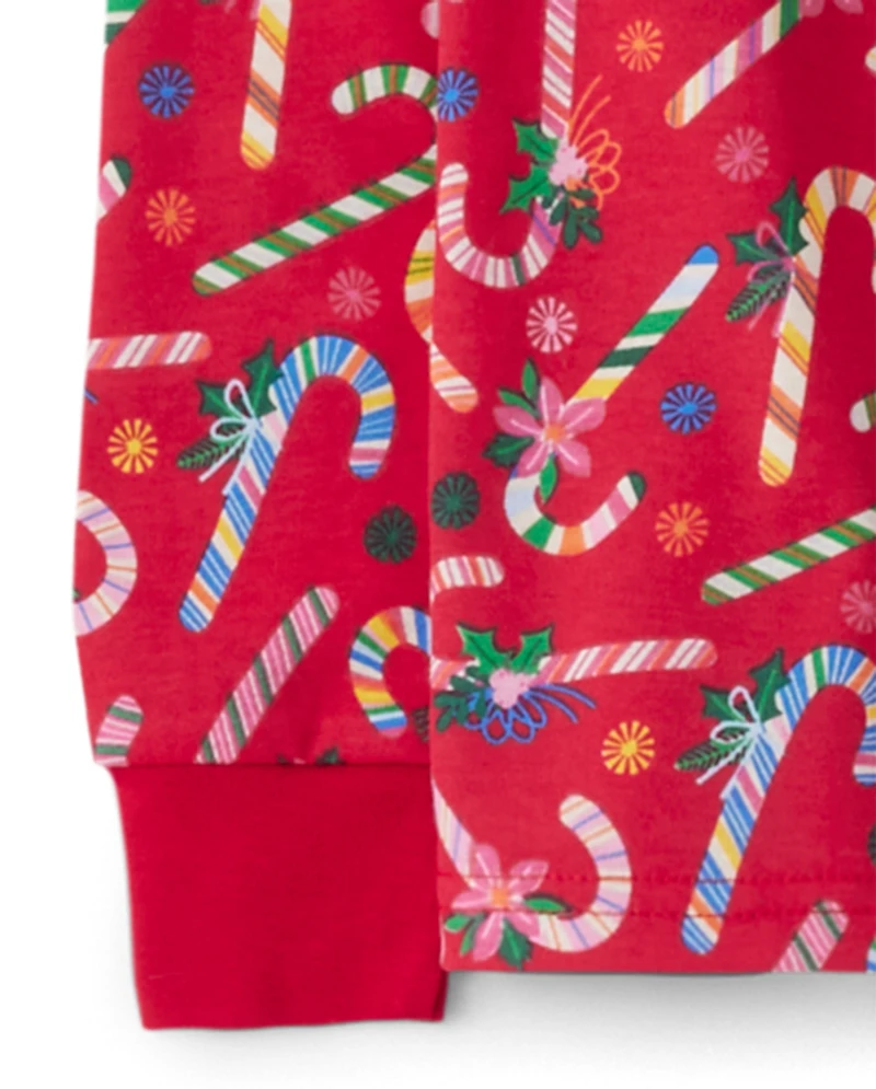 Pyjama en coton ajusté à motif canne sucre pour enfants