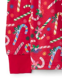 Pyjama en coton ajusté à motif canne sucre pour enfants