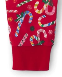 Kids Candy Cane Snug Fit Cotton Pajamas