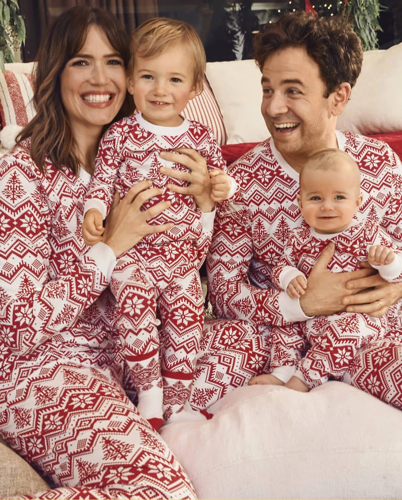 Kids Matching Family Christmas Fairisle Snug Fit Cotton Pajamas