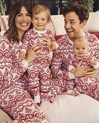 Kids Matching Family Christmas Fairisle Snug Fit Cotton Pajamas