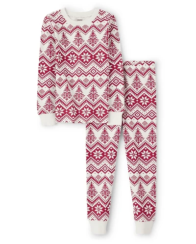 Pyjamas de Noël assortis pour enfants et toute la famille, en coton ajusté, motif Fair Isle