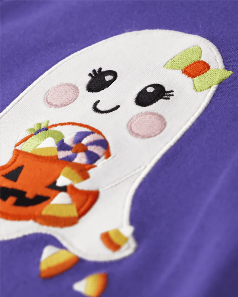 Haut brodé fantôme pour filles - Halloween