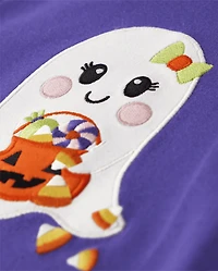 Haut brodé fantôme pour filles - Halloween