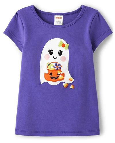 Haut brodé fantôme pour filles - Halloween
