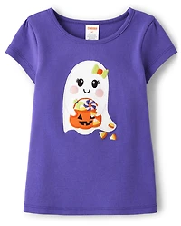 Haut brodé fantôme pour filles - Halloween