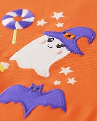 Haut brodé à motifs d'Halloween pour filles - Des bonbons ou un sort