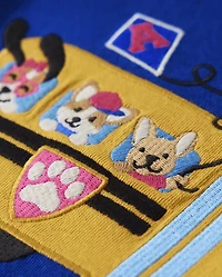 Haut brodé pour fille, motif bus scolaire - École préparatoire