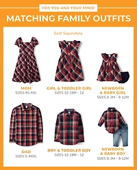 Womens Matching Family Plaid Poplin Tiered Dress - Apple Orchard
