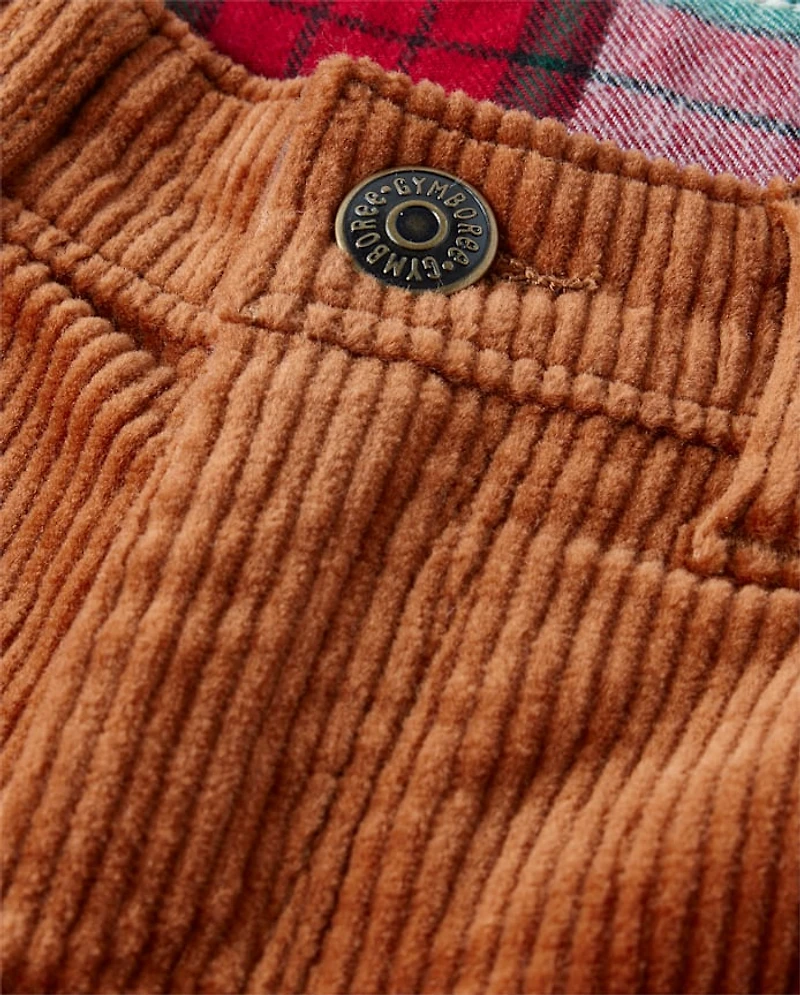 Boys Corduroy Roll Cuff Pants - Christmas Cabin