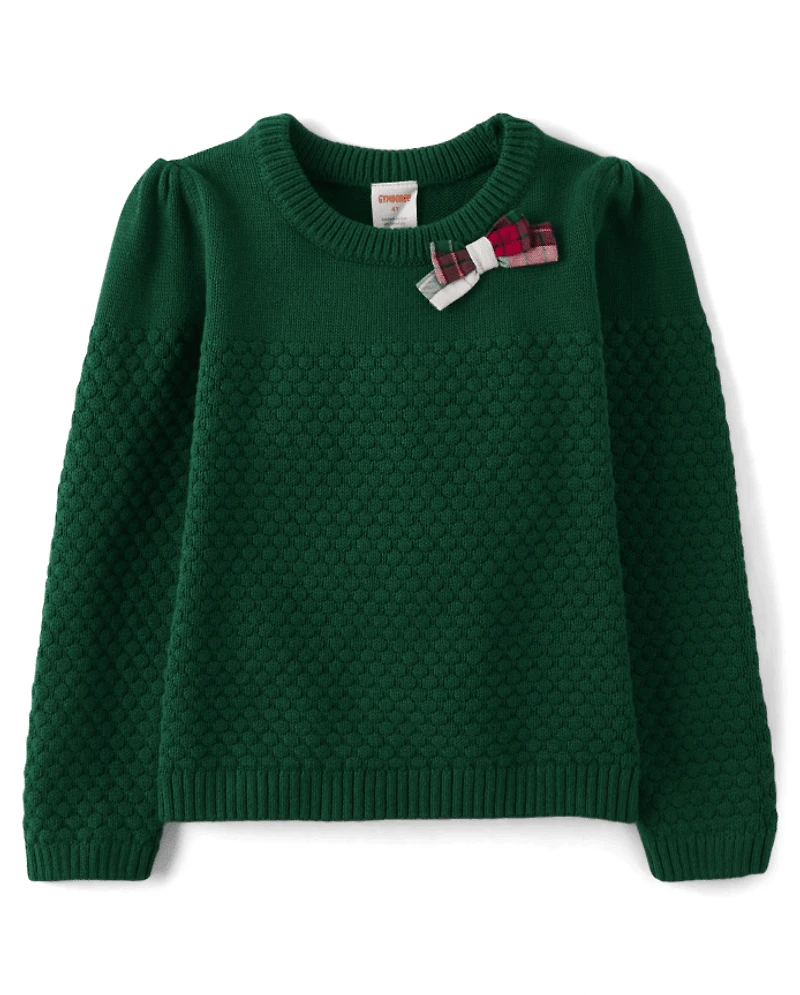 Pull à nœud papillon pour fille - Cabane de Noël