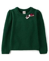 Pull à nœud papillon pour fille - Cabane de Noël
