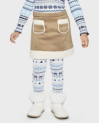 Girls Faux Suede Patch Pocket Skirt