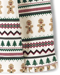 Col roulé à motif jacquard pain d'épice pour filles - Cabane de Noël