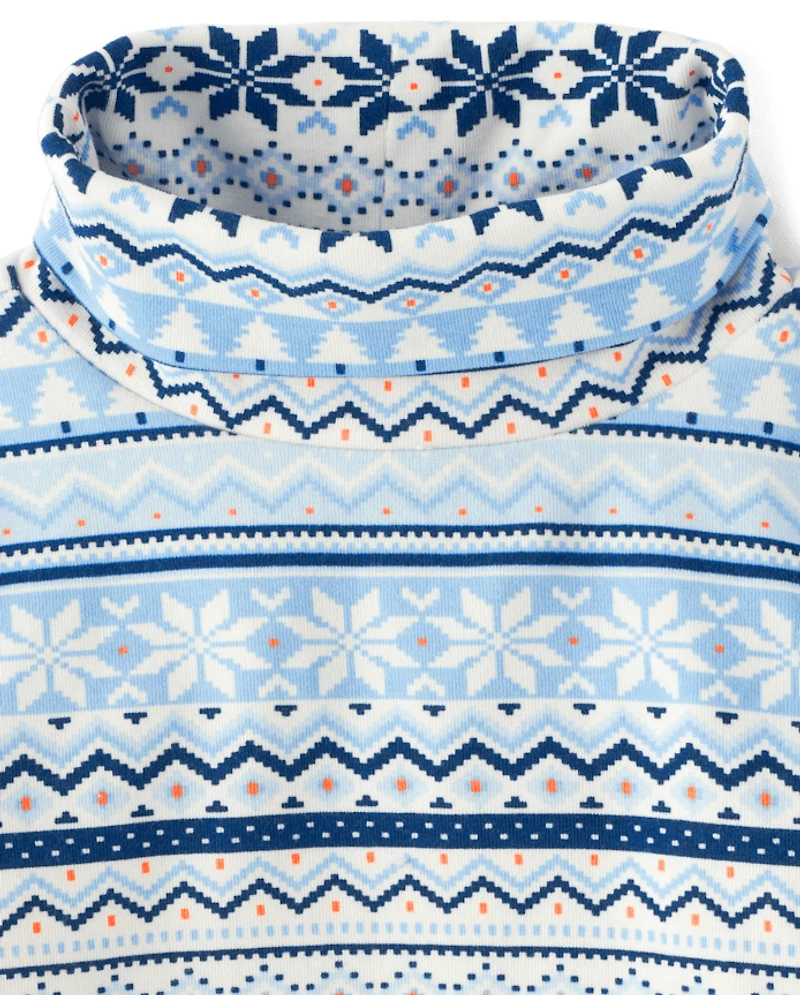 Col roulé à motif flocons de neige pour filles