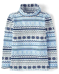 Col roulé à motif flocons de neige pour filles