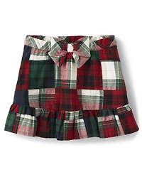 Jupe-short en flanelle à carreaux pour filles - Chalet de Noël