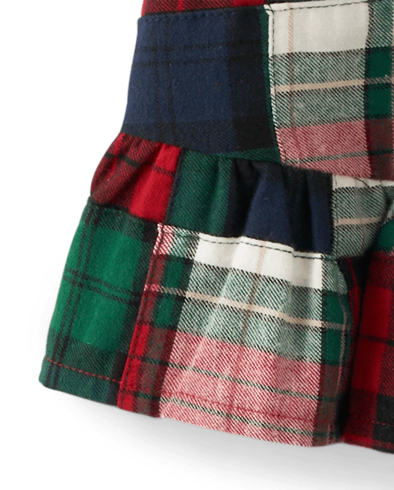 Jupe-short en flanelle à carreaux pour filles - Chalet de Noël