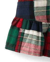 Jupe-short en flanelle à carreaux pour filles - Chalet de Noël