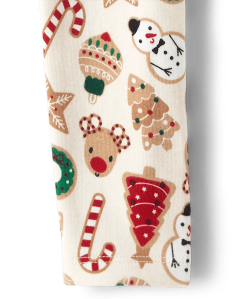 Girls Christmas Cookie Leggings - Cabin