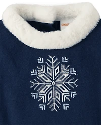 Girls Snowflake Fairisle Sweater Dress - Holiday Express