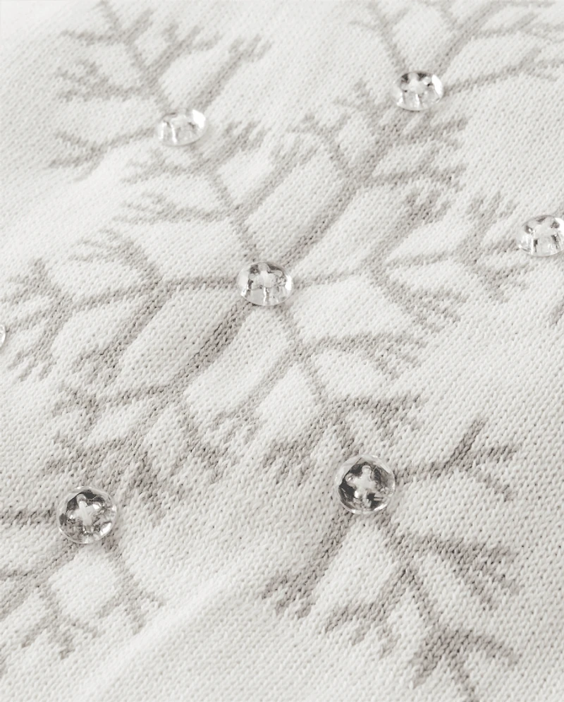 Pull brodé flocons de neige pour fille - Douce Nuit