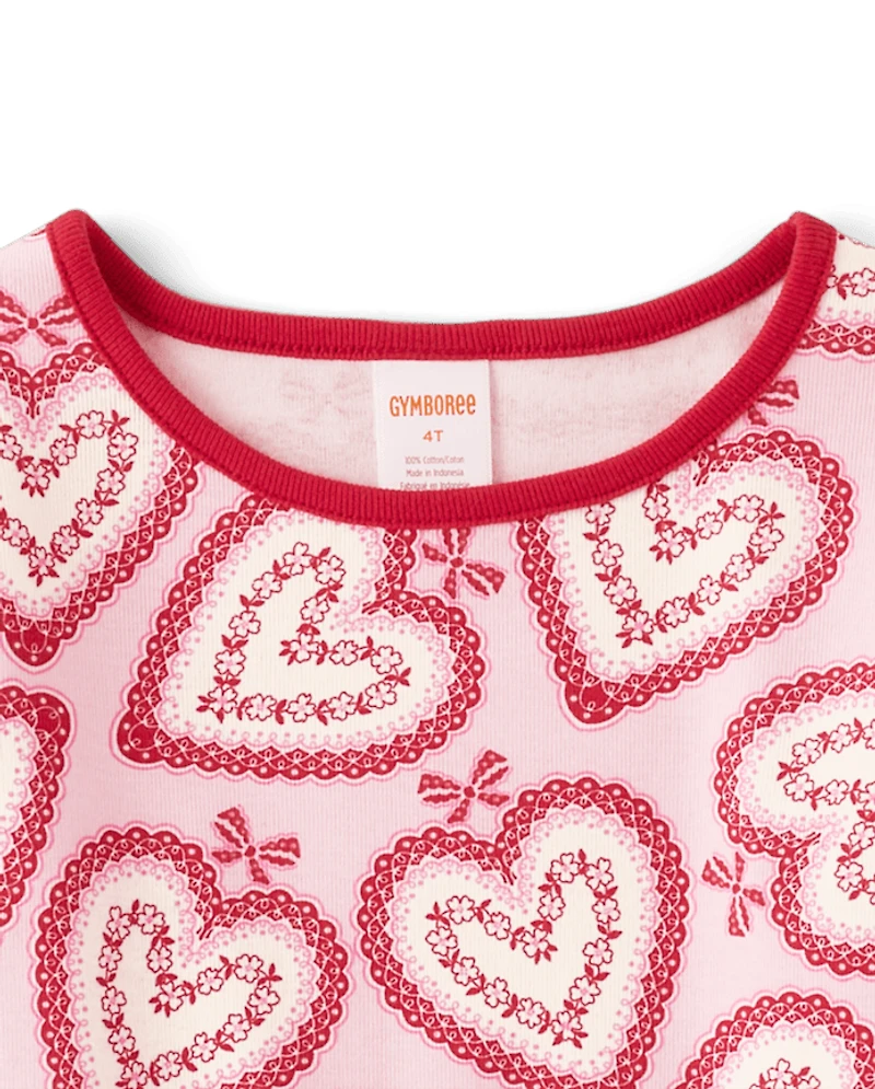 Haut en dentelle à cœur pour fille - Adorable la Saint-Valentin
