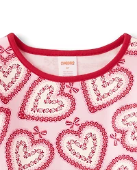 Haut en dentelle à cœur pour fille - Adorable la Saint-Valentin