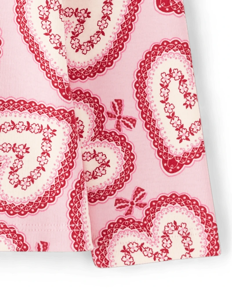 Haut en dentelle à cœur pour fille - Adorable la Saint-Valentin