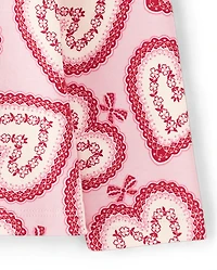 Haut en dentelle à cœur pour fille - Adorable la Saint-Valentin