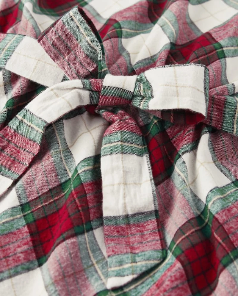 Womens Matching Family Plaid Ruffle Dress - Christmas Cabin