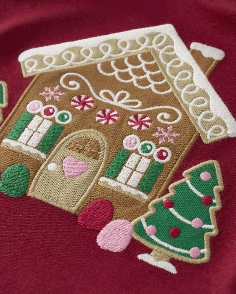 Pyjama en coton ajusté motif pain d'épice pour filles