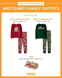Girls Gingerbread Snug Fit Cotton Pajamas