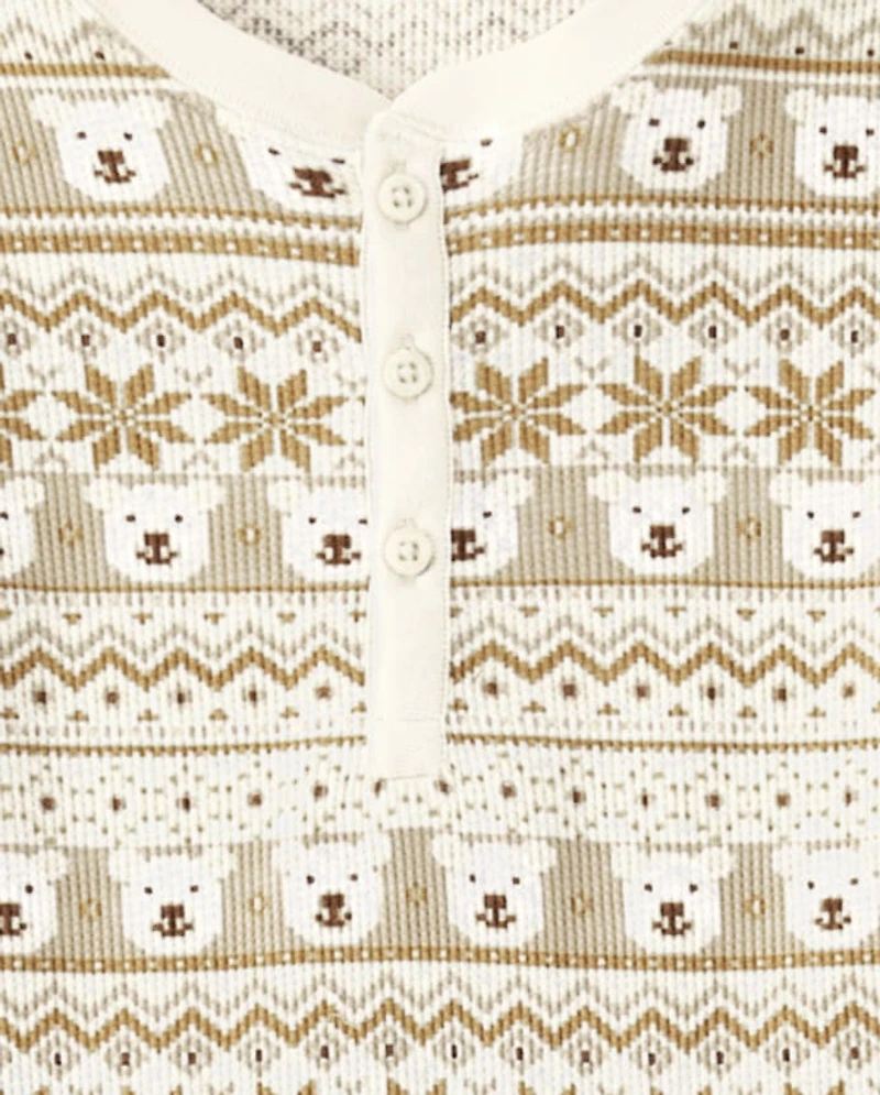 Mens Matching Family Polar Bear Fairisle Thermal Pajamas