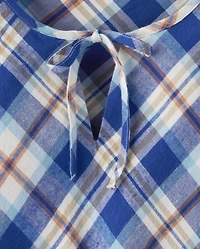 Womens Matching Family Plaid Twill Tiered Dress