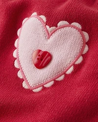 Robe pull à cœurs contrastés pour filles - Mini Saint-Valentin
