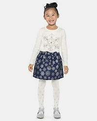Girls Snowflake Skirt - Silent Night