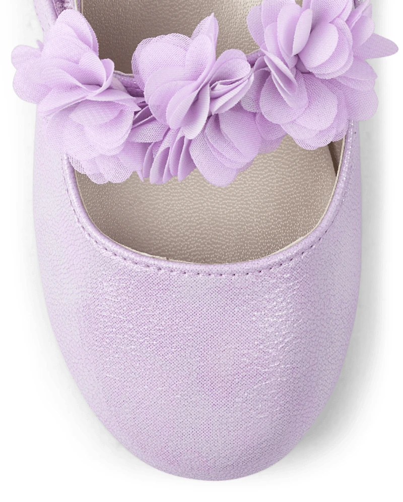 Ballerines fleuries pour filles - Champs de lavande