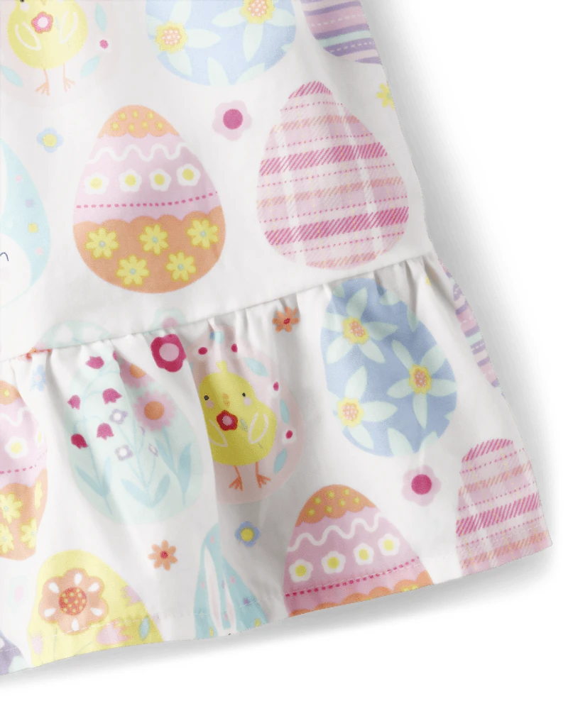 Jupe-short à volants en popeline couleur œuf de Pâques pour filles - Fêtes printemps