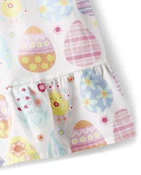 Jupe-short à volants en popeline couleur œuf de Pâques pour filles - Fêtes printemps